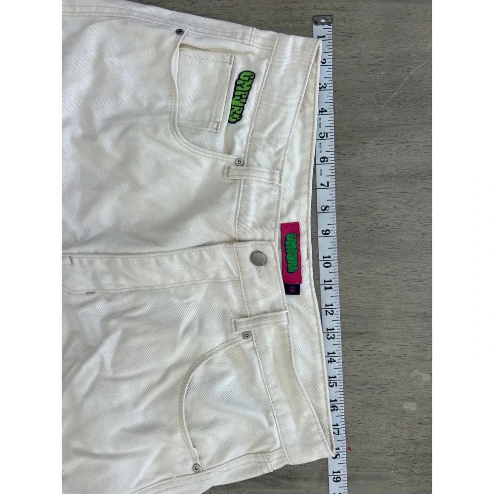 Empyre Tori Off White Baggy Skate Pants Mens 33 Cream Denim Cargo Y2K Streetwear